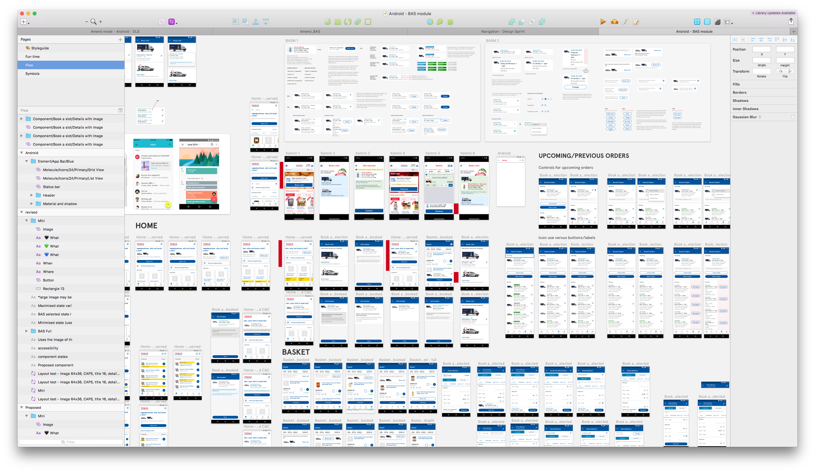 Screenshot of product iterations